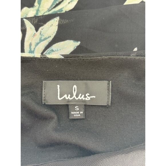 Lulus “Sweet Life” Black Floral Print Bodycon Maxi Dress – Small - Picture 6 of 7